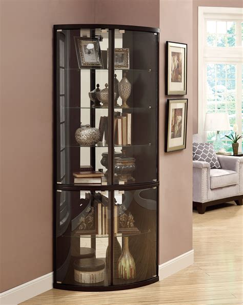 modern steel display cabinet|corner display units for living room.